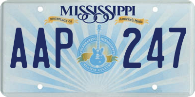 MS license plate AAP247