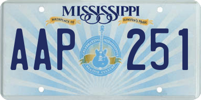MS license plate AAP251