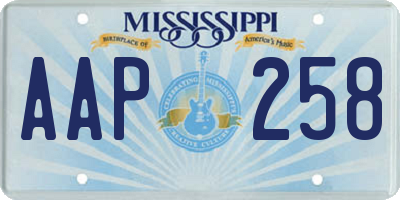 MS license plate AAP258