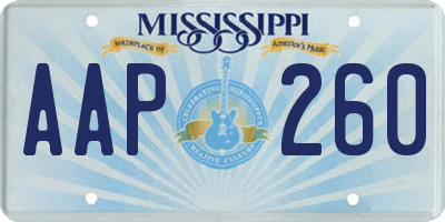 MS license plate AAP260