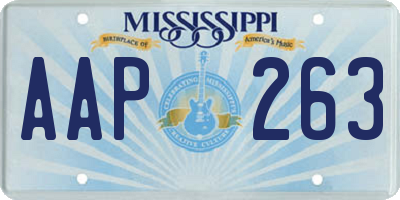 MS license plate AAP263