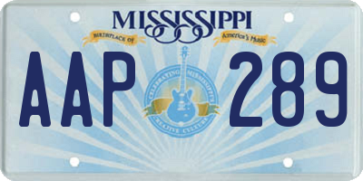 MS license plate AAP289