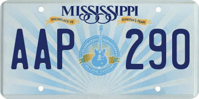 MS license plate AAP290