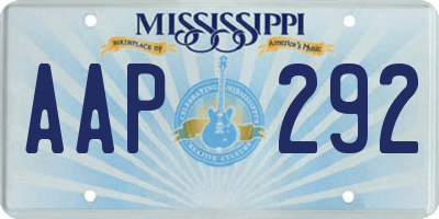 MS license plate AAP292