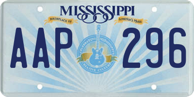 MS license plate AAP296