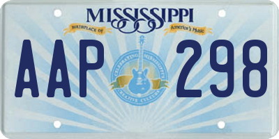 MS license plate AAP298