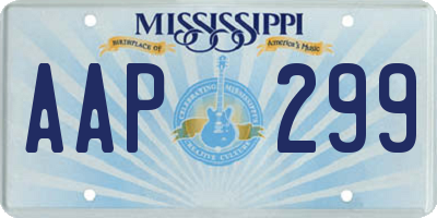 MS license plate AAP299