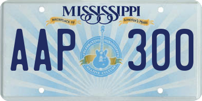 MS license plate AAP300