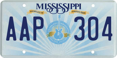 MS license plate AAP304