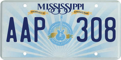 MS license plate AAP308