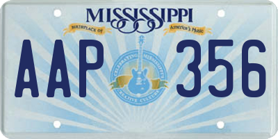 MS license plate AAP356