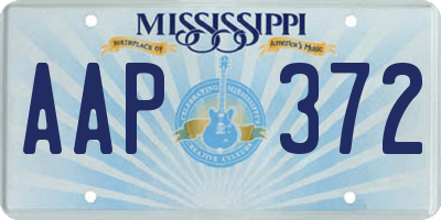 MS license plate AAP372