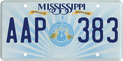 MS license plate AAP383