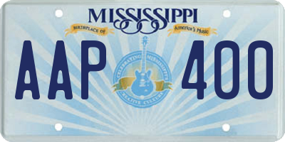 MS license plate AAP400