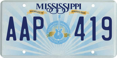 MS license plate AAP419