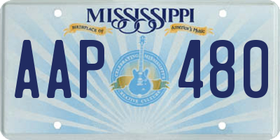 MS license plate AAP480