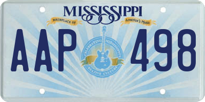 MS license plate AAP498