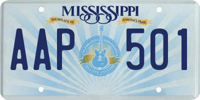 MS license plate AAP501