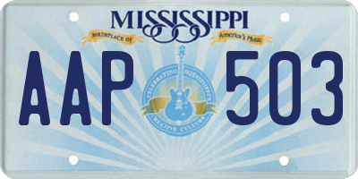 MS license plate AAP503