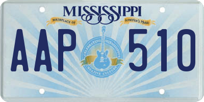 MS license plate AAP510