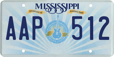 MS license plate AAP512