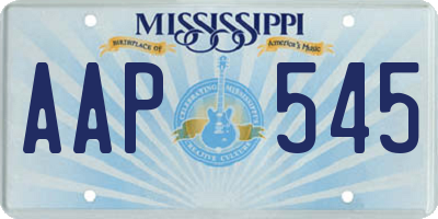 MS license plate AAP545