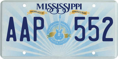 MS license plate AAP552
