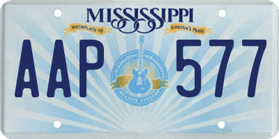 MS license plate AAP577