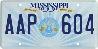 MS license plate AAP604