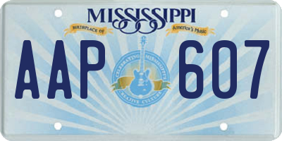 MS license plate AAP607