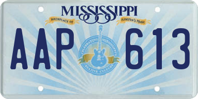 MS license plate AAP613