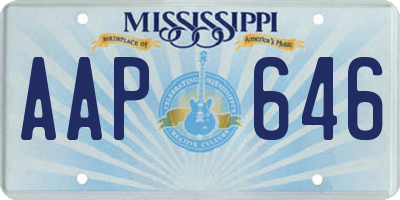 MS license plate AAP646