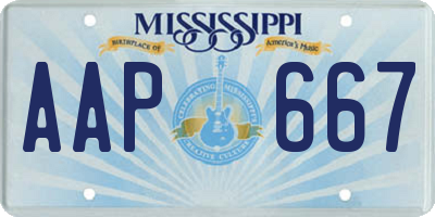 MS license plate AAP667