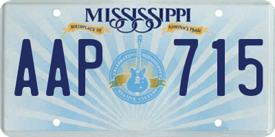 MS license plate AAP715