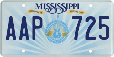 MS license plate AAP725