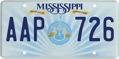 MS license plate AAP726