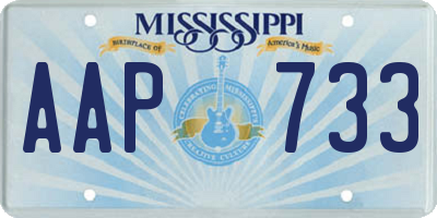 MS license plate AAP733