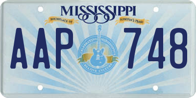 MS license plate AAP748