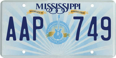 MS license plate AAP749