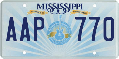 MS license plate AAP770