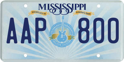 MS license plate AAP800