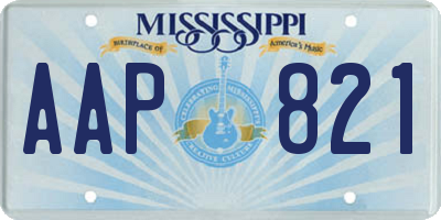 MS license plate AAP821