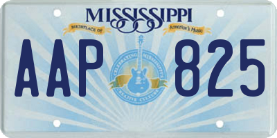 MS license plate AAP825