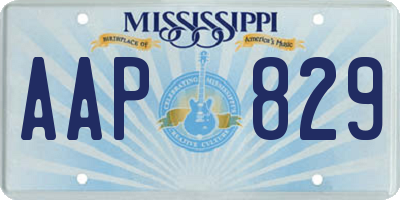 MS license plate AAP829