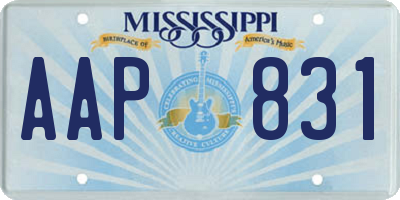 MS license plate AAP831