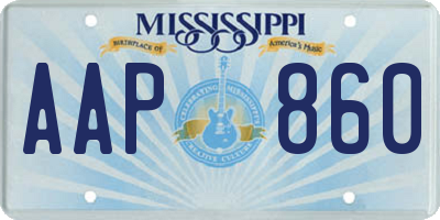 MS license plate AAP860