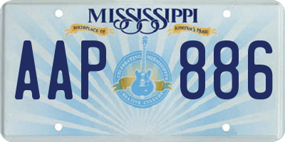 MS license plate AAP886