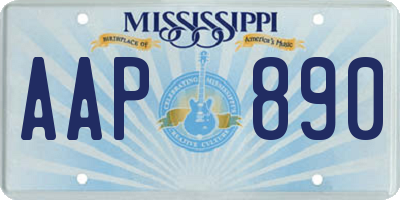 MS license plate AAP890