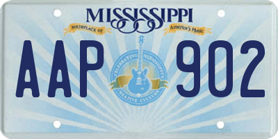 MS license plate AAP902