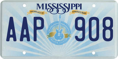 MS license plate AAP908
